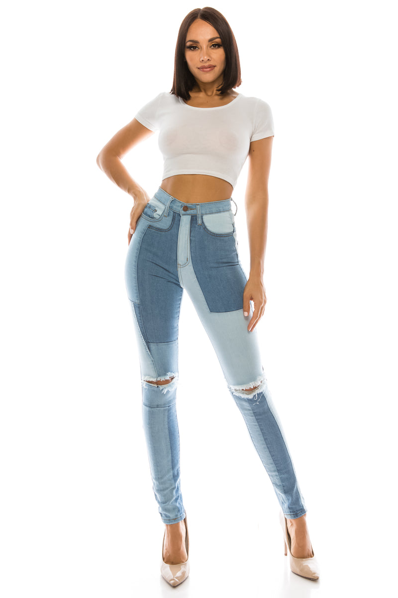 HECOLT Women's Denim Pants High Waist Light Wash Ripped Frayed Tapered Jeans  Fashion Beauty Lovely Unique (Color : Light Wash, Size : X-Small) :  : Clothing, Shoes & Accessories