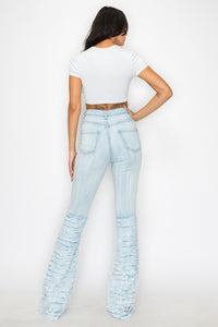 2166 High Rise Shaggy Lower Leg Flare Jeans