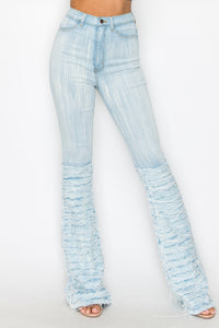 2166 High Rise Shaggy Lower Leg Flare Jeans