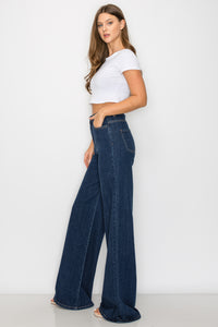 40030PN Women's High Waisted Stretch Wide-Leg Flare Baggy Jeans