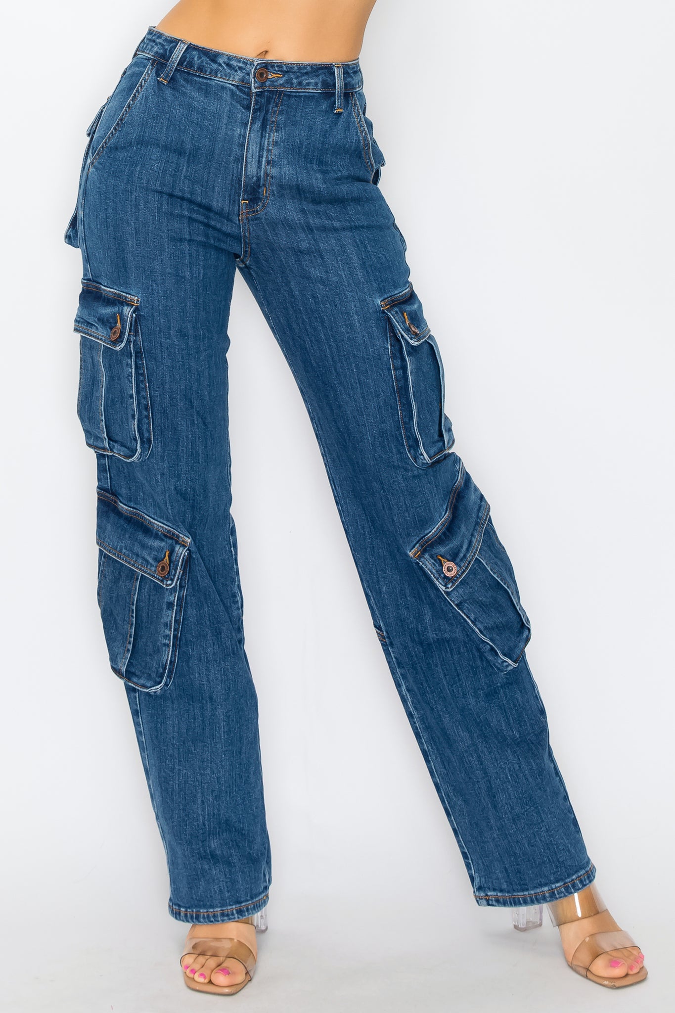 Women's Multi Pocket Cargo Denim Jeans – Lotus Corner