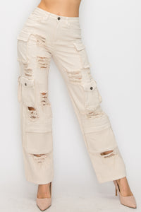 40584 Women's High Rise Cargo Pants w/ Extra Front Cargo Pockets