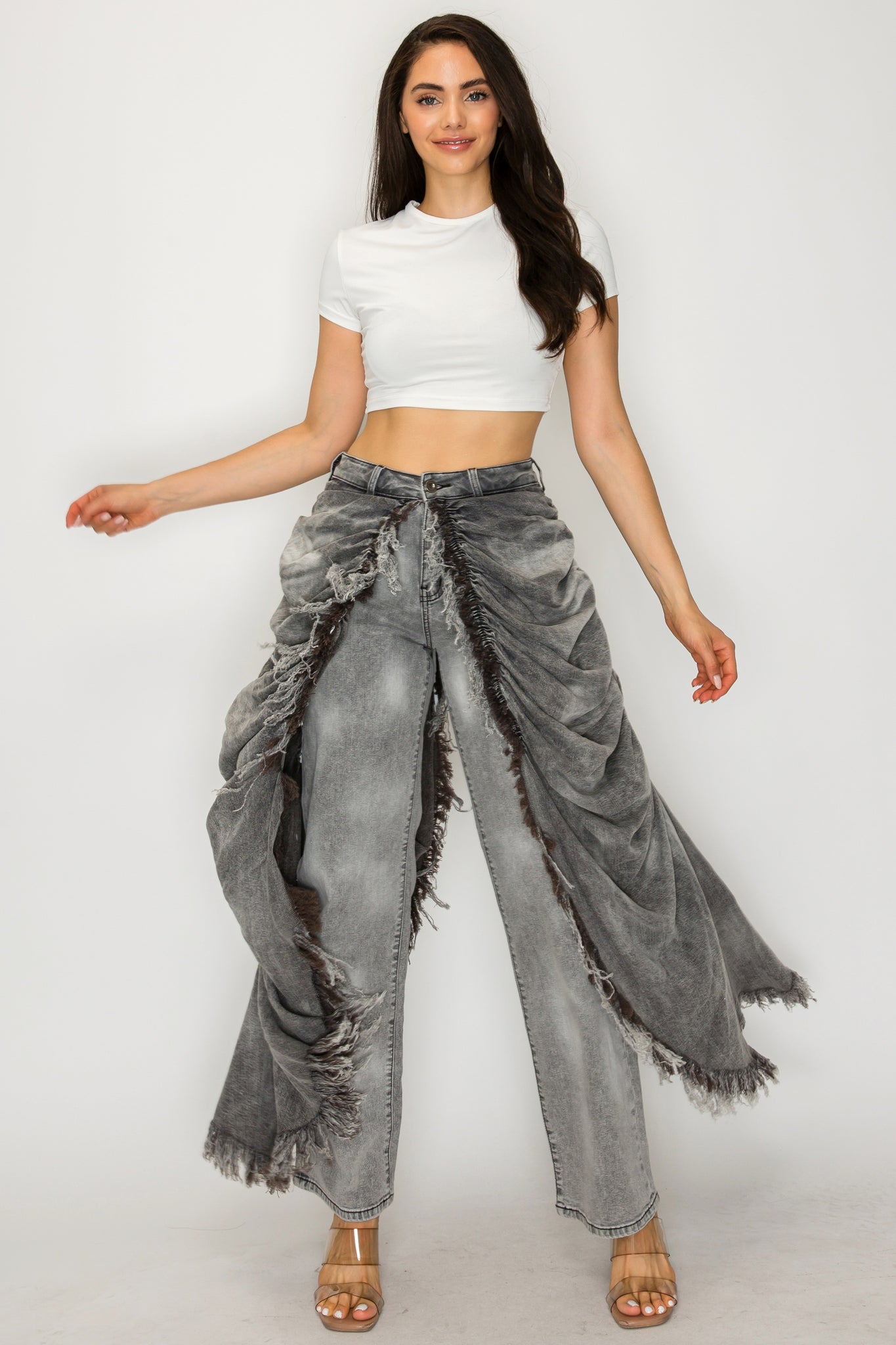 40598 Draped Long Skirt Pants