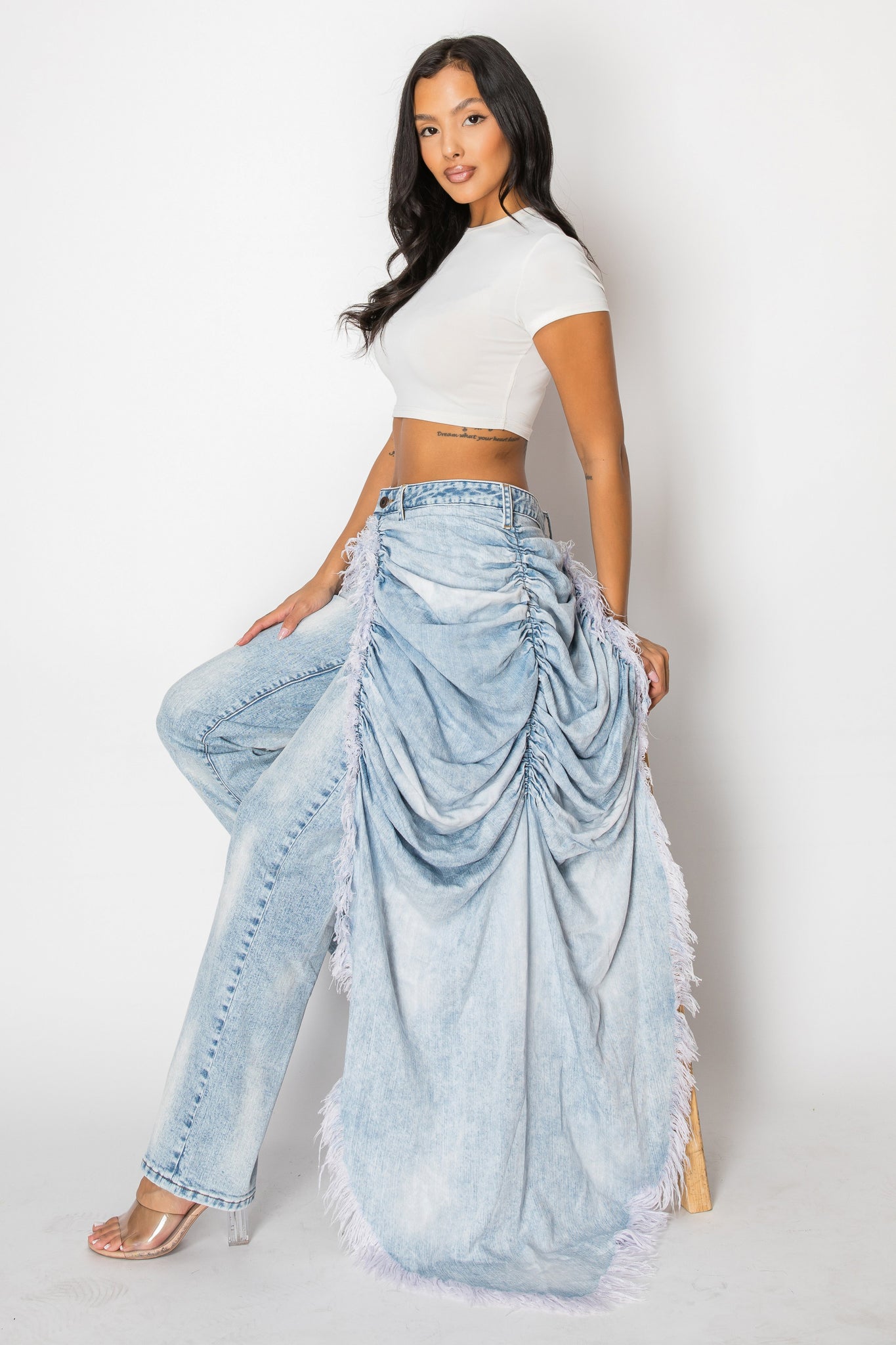 40598 Draped Long Skirt Pants