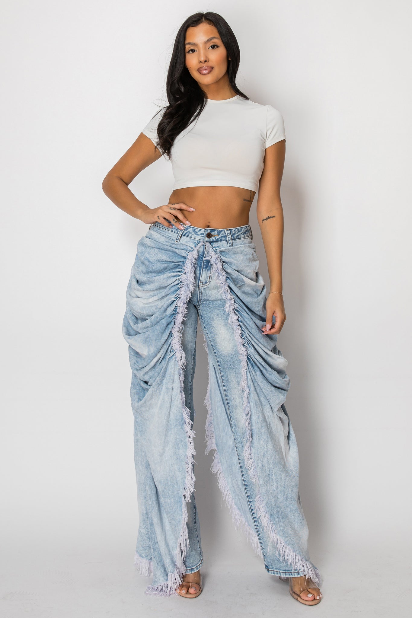 40598 Draped Long Skirt Pants