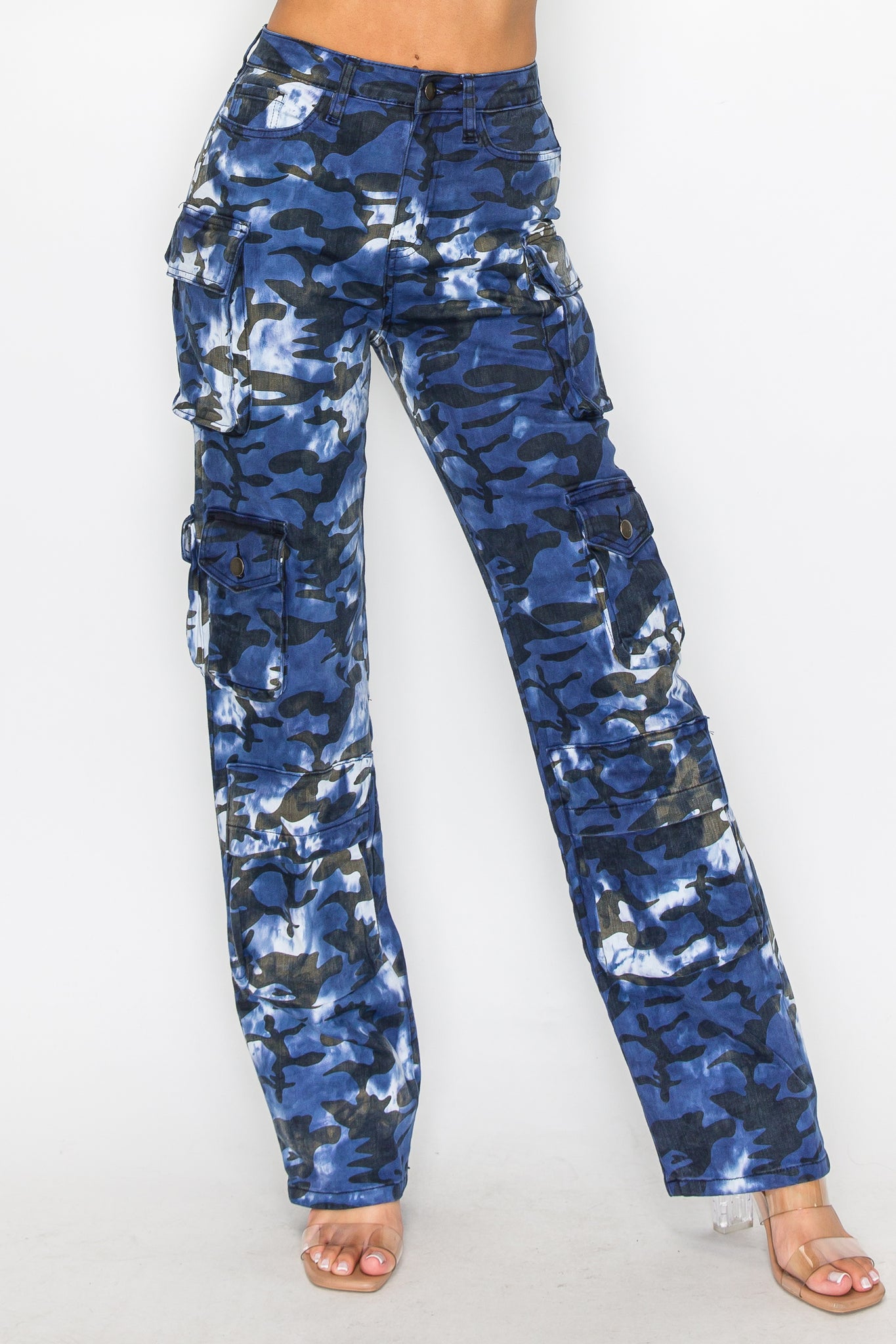 40610 Mid Rise Extra Pocket Camo Cargo Pants