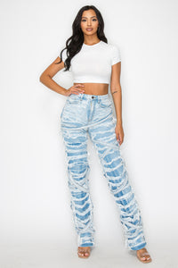 40630 High Rise Strappy Destroyed Jeans