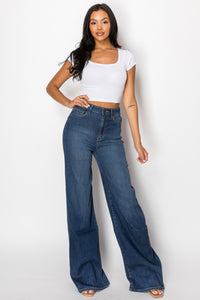 40680 High Rise Wide Leg Jeans