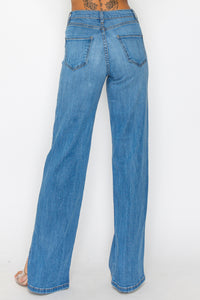 40731 Straight Leg Jeans W/ Open Lower Outseam