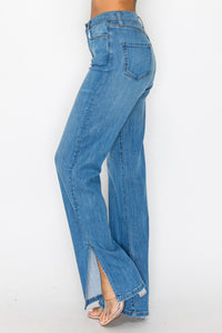 40731 Straight Leg Jeans W/ Open Lower Outseam