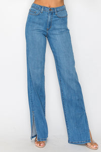 40731 Straight Leg Jeans W/ Open Lower Outseam