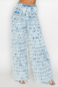 40732 Dual Layer Fringed Jeans