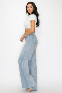 40767 High Rise Wide Leg Vintage Washed Jean