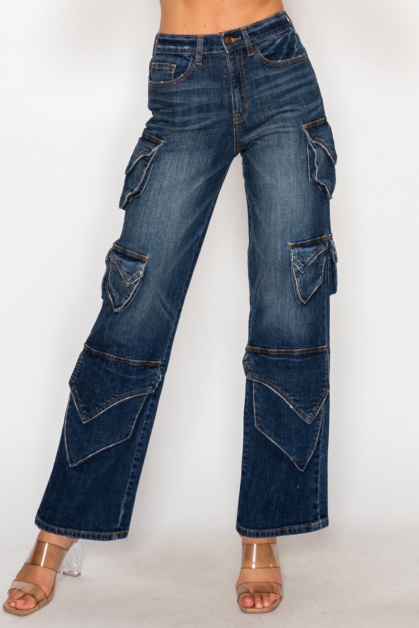 40772 High Rise Multi-Pocket Cargo Pants