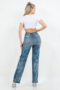 40776 High Rise Straight Leg Vintage Washed Jeans
