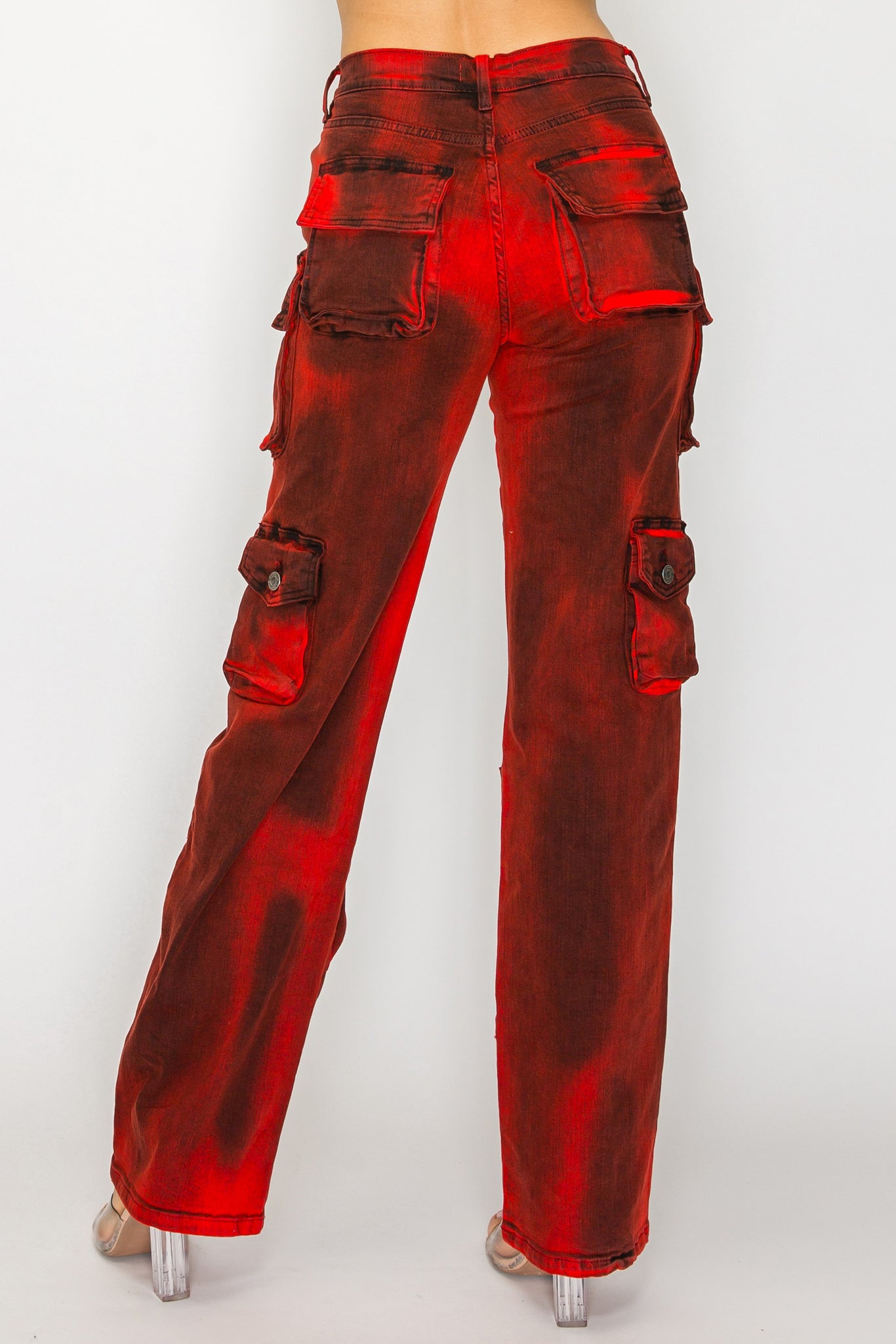 40778 Vintage Wash Multi Pocket Cargo Jeans