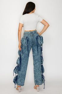 40801 Straight Leg Outseam Pouch Jeans