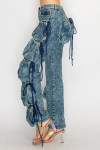 40801 Straight Leg Outseam Pouch Jeans