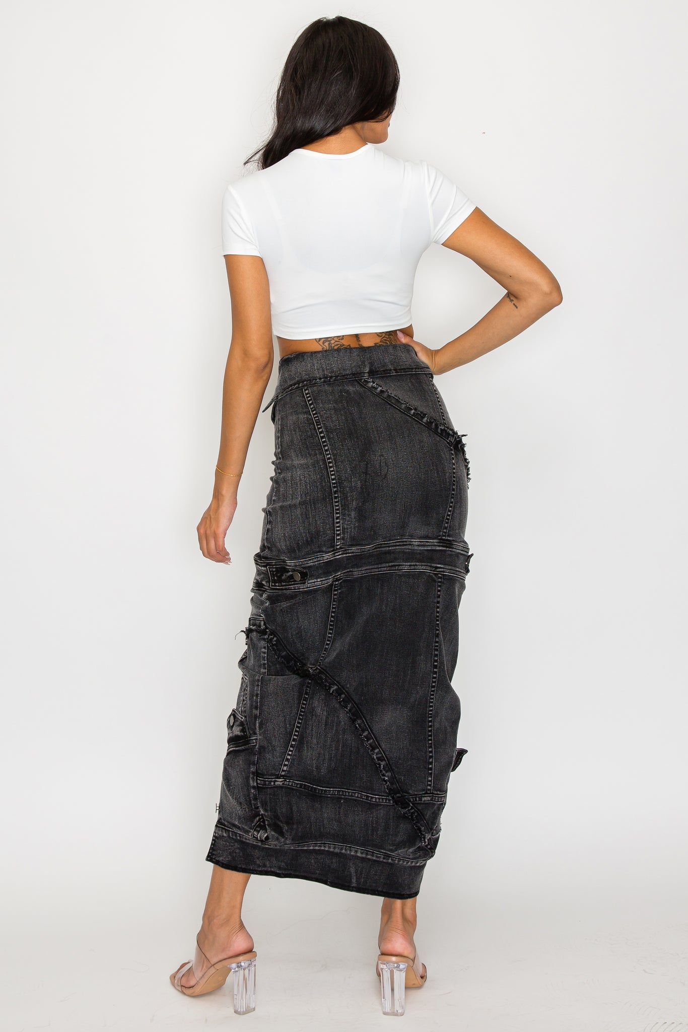 5051P Destroyed Jacket Inspired Denim Skirts