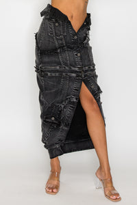5051P Destroyed Jacket Inspired Denim Skirts