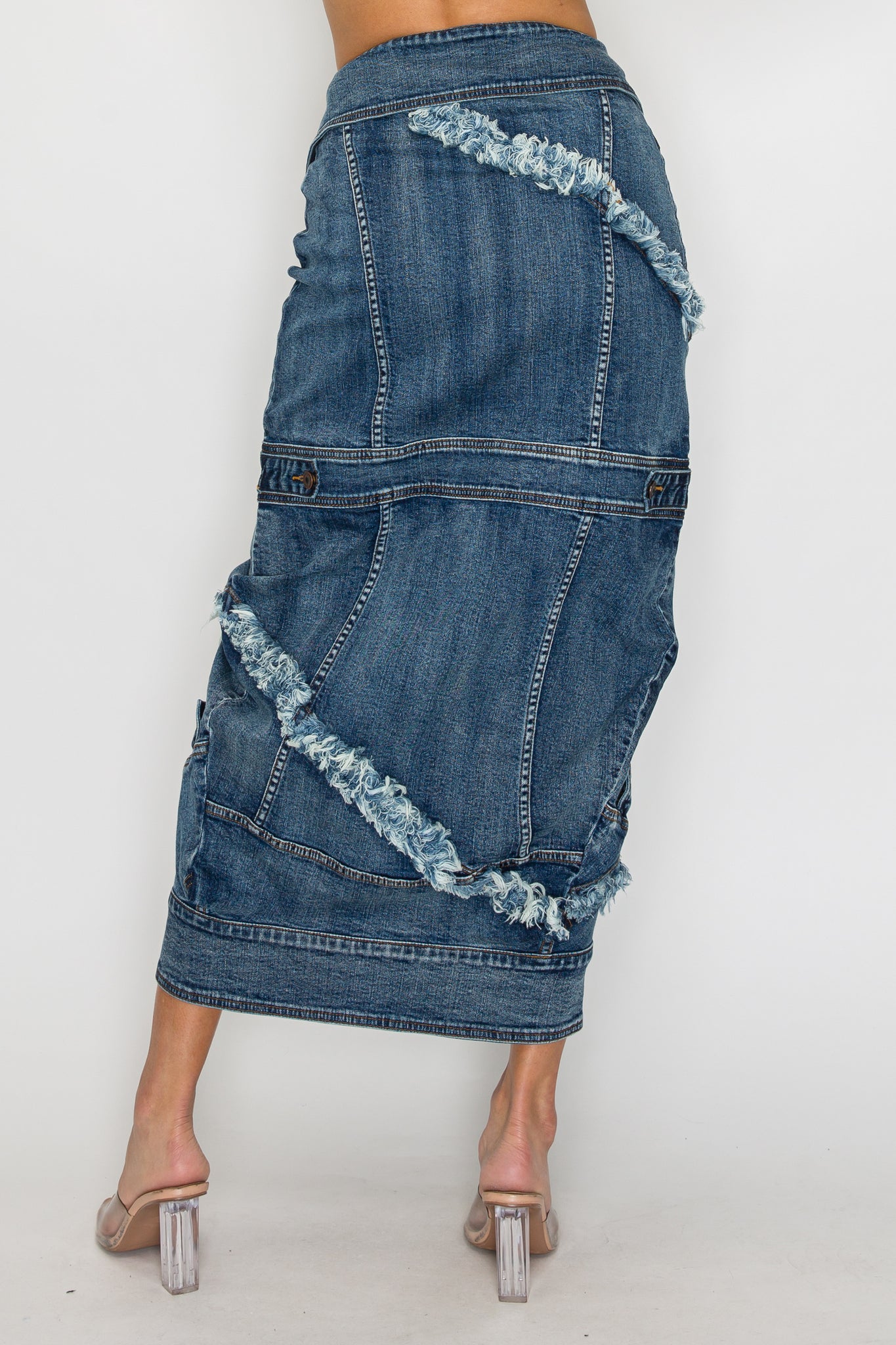 5051P Destroyed Jacket Inspired Denim Skirts