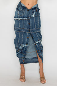 5051P Destroyed Jacket Inspired Denim Skirts