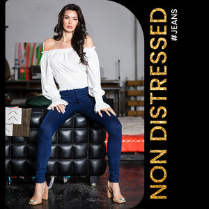 40504 Women's High Waisted Super Shredded Skinny Jeans