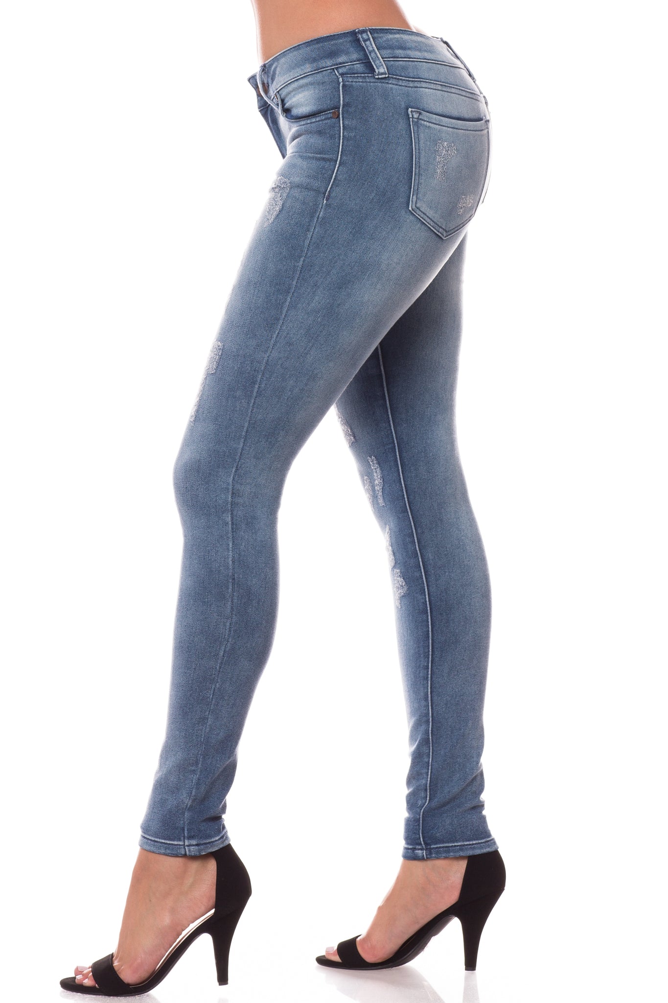 women full length skinny mid rise mid waisted jeans pants