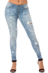 women full length skinny super high rise high waisted embellished jeans pants
