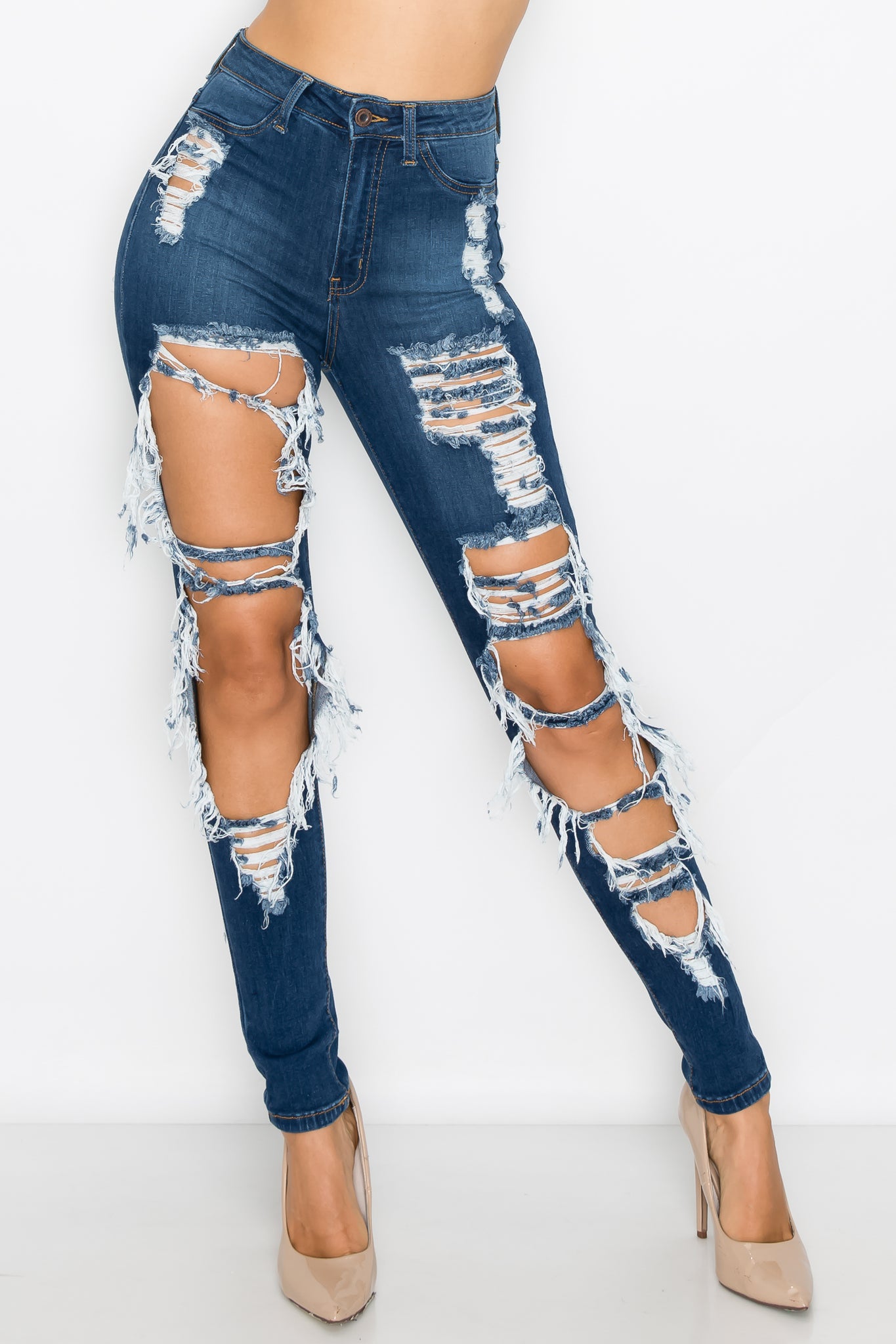 Aphrodite Plus Size Jeans for Women - High Waisted Skinny Womens Heavy Hand  Sanding Distressed Ripped Cut Out Jeans 4396 Dark Blue 1XL : :  Clothing, Shoes & Accessories