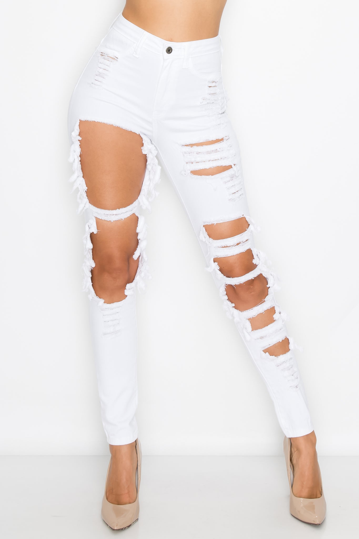 HECOLT Women's Denim Pants High Waist Ripped Jeans Fashion Beauty Lovely  Unique (Color : White, Size : X-Small) : : Clothing, Shoes &  Accessories