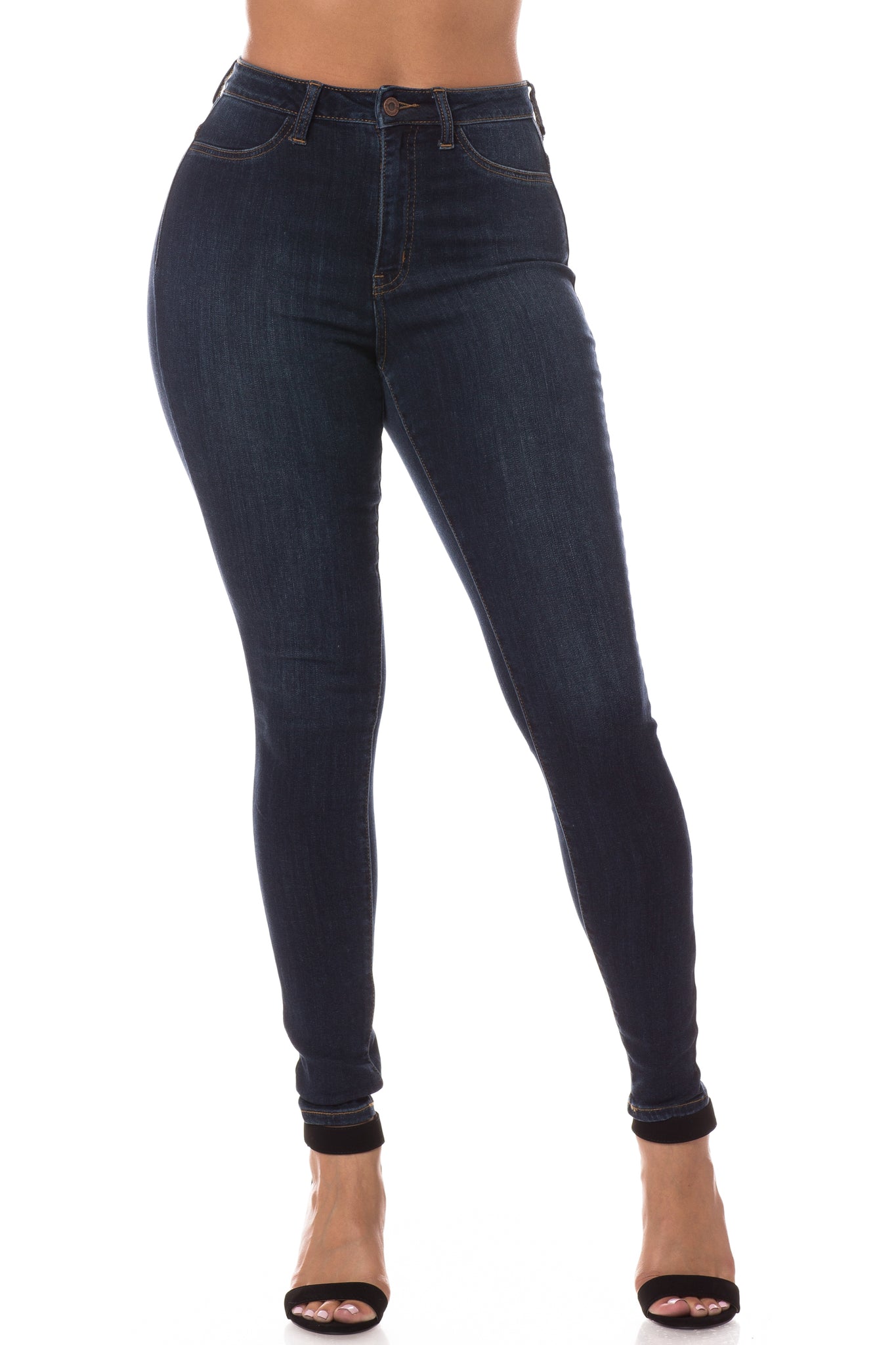 women full length skinny super high rise high waisted jeans pants