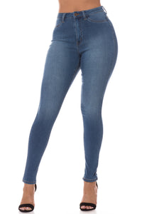 women full length skinny super high rise high waisted jeans pants