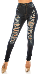 Super High Waisted Distressed Floral Printed Skinny Jeans – Aphrodite Jeans