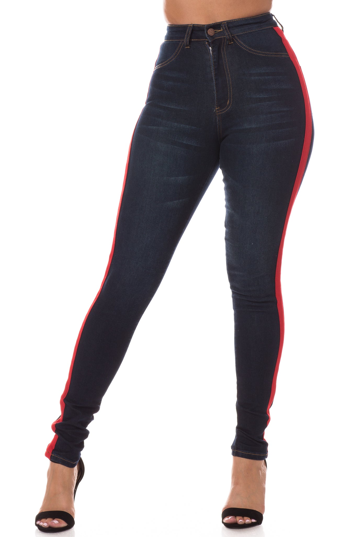 women full length skinny super high rise high waisted jeans pants