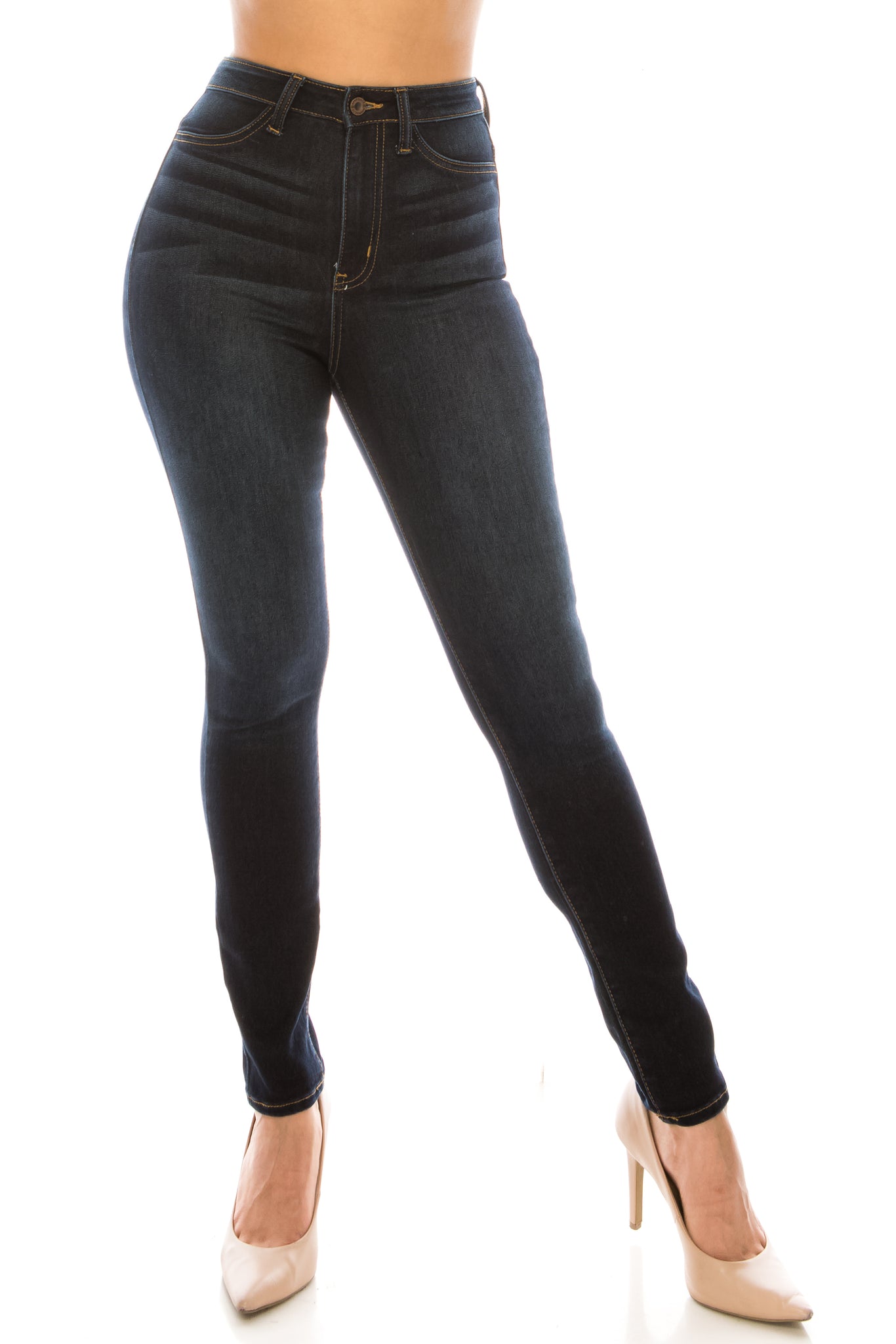 Super High Waisted Washed Skinny Jeans with Whiskers – Aphrodite Jeans