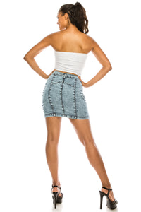 women short length high rise high waisted skirt