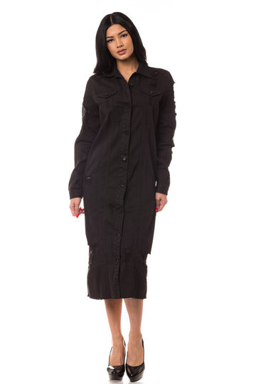 8030F Oversized Distressed Versatile Jacket