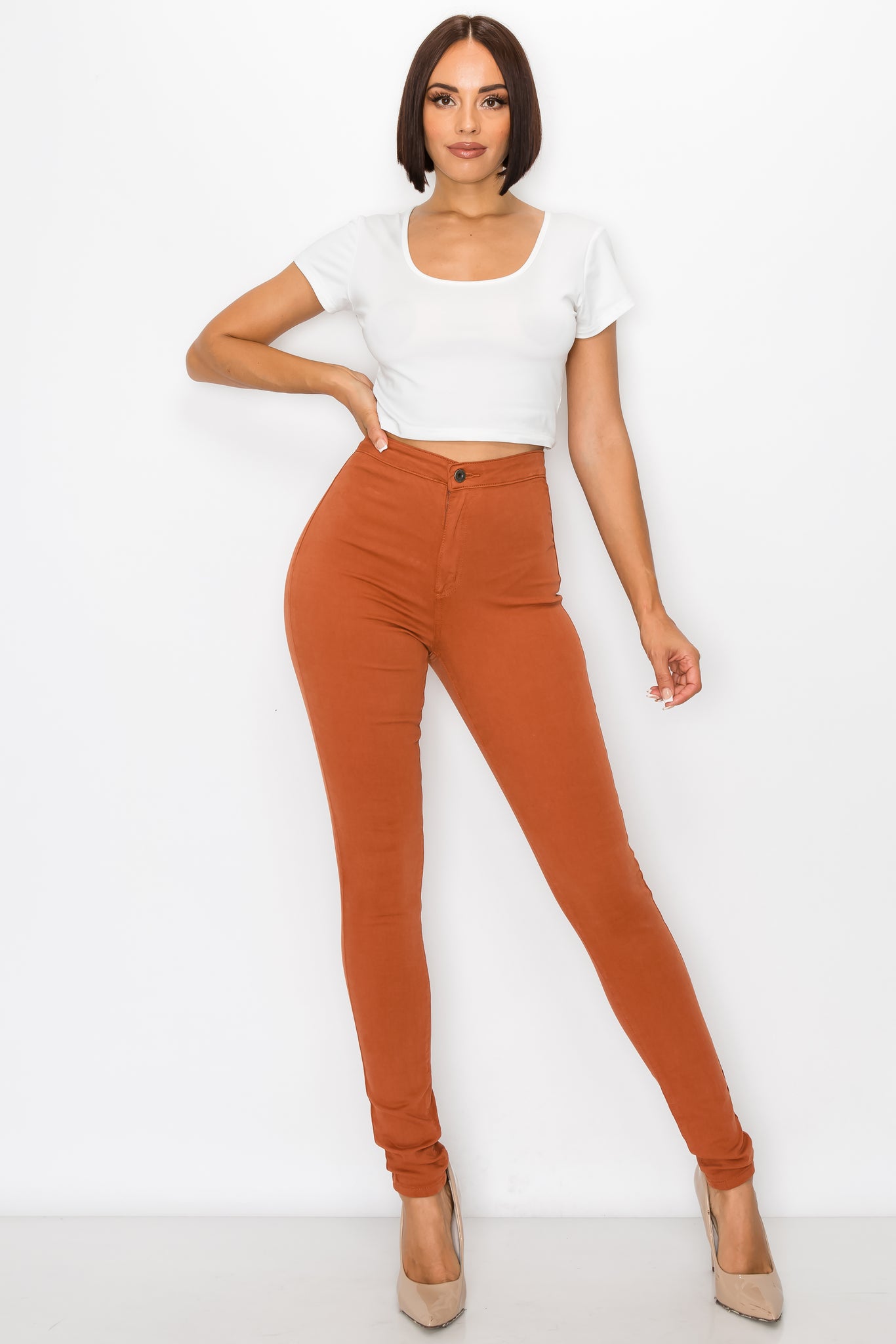 1166 Women's Super High Waisted Color Skinny Jeans