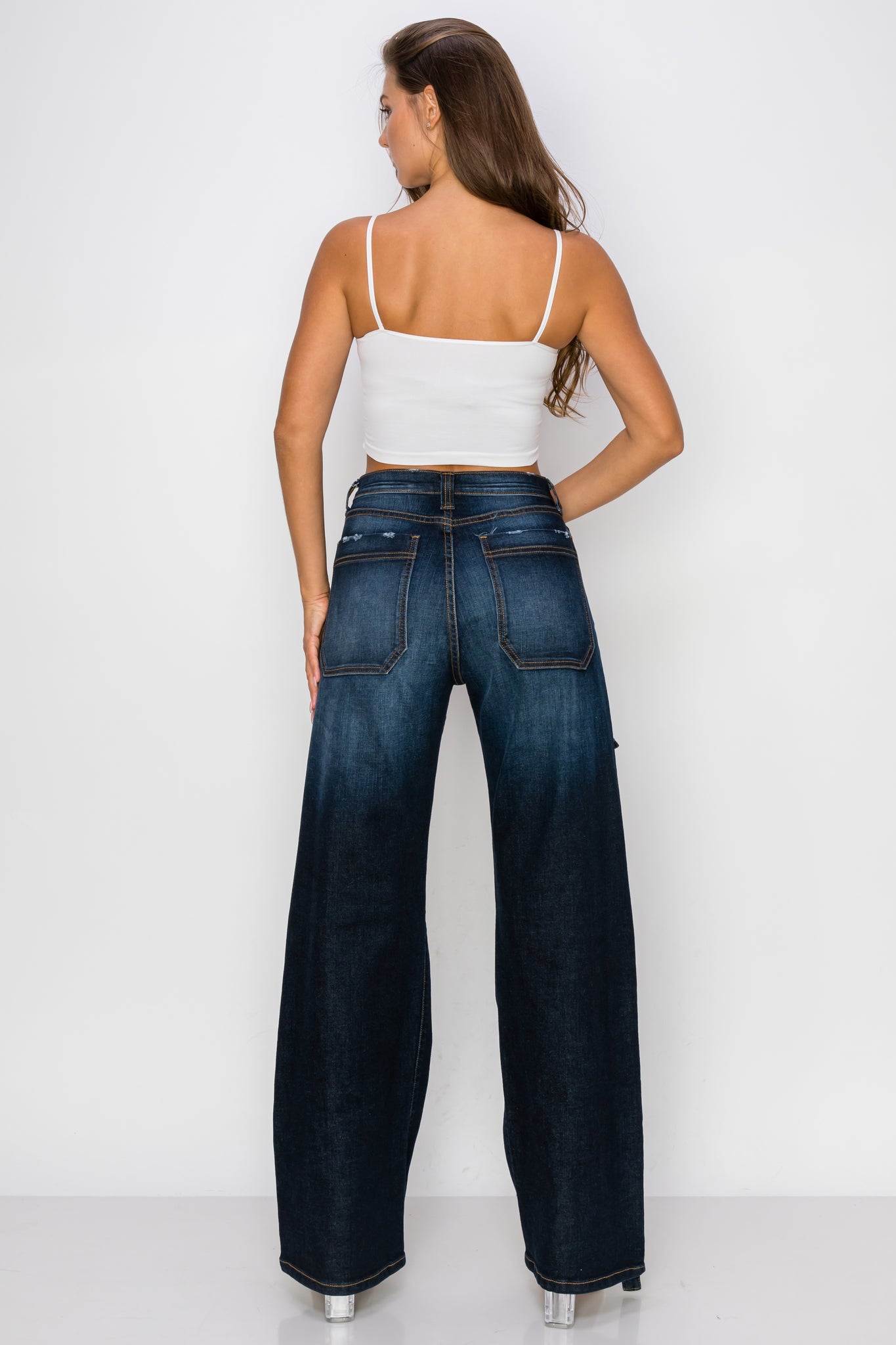 40429 Women's High Rise Upper Outsteam Cutout Cargo Pants – Aphrodite Jeans