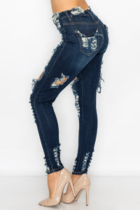 4900 Women High Waist Skinny Stretch Ripped Jeans Destroyed Denim Pants