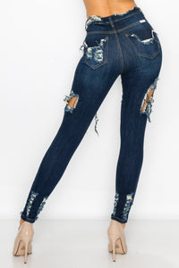 4900 Women High Waist Skinny Stretch Ripped Jeans Destroyed Denim Pants
