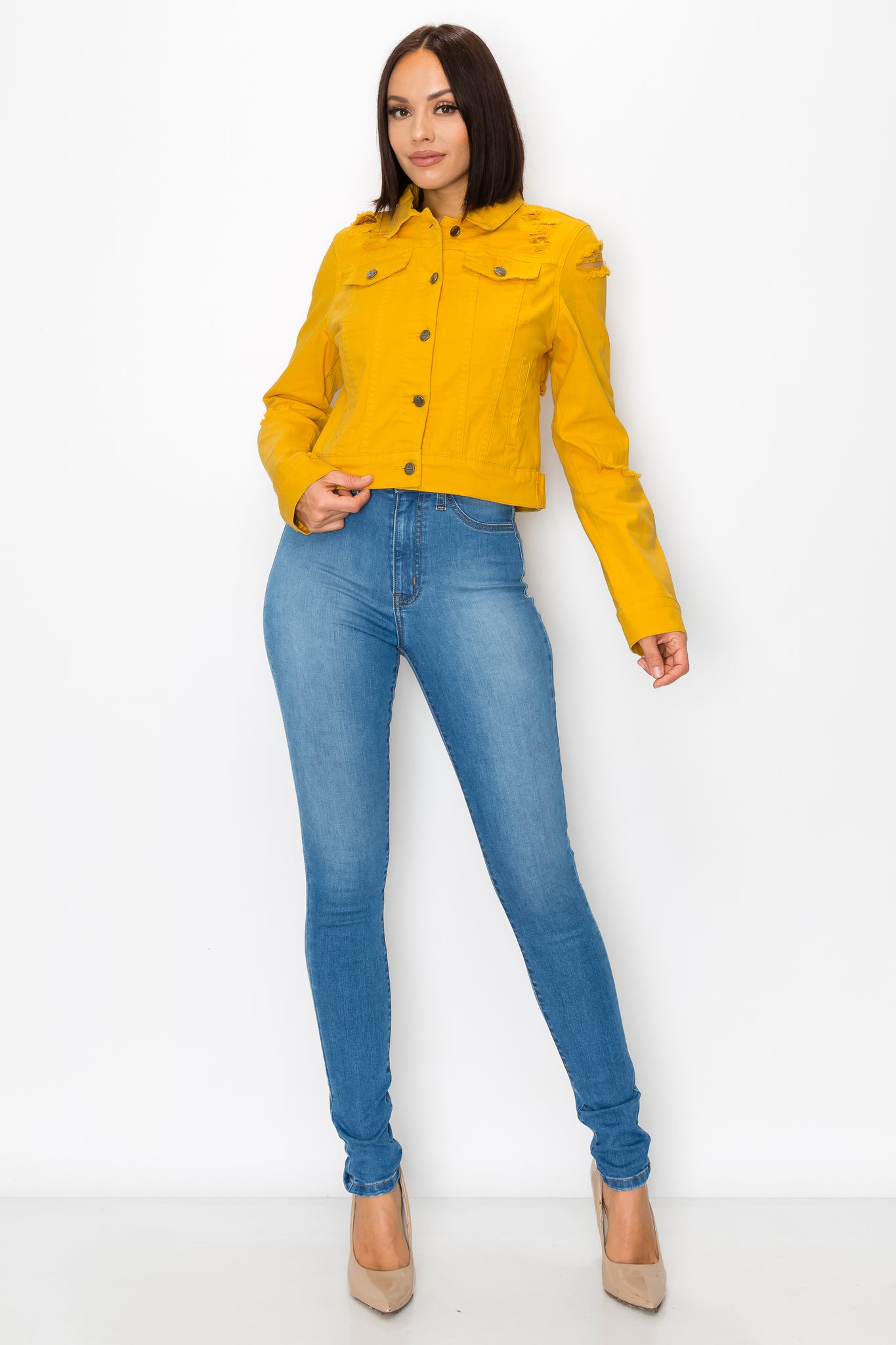 Emma Chamberlain High Key Yellow Denim Jacket Only... - Depop
