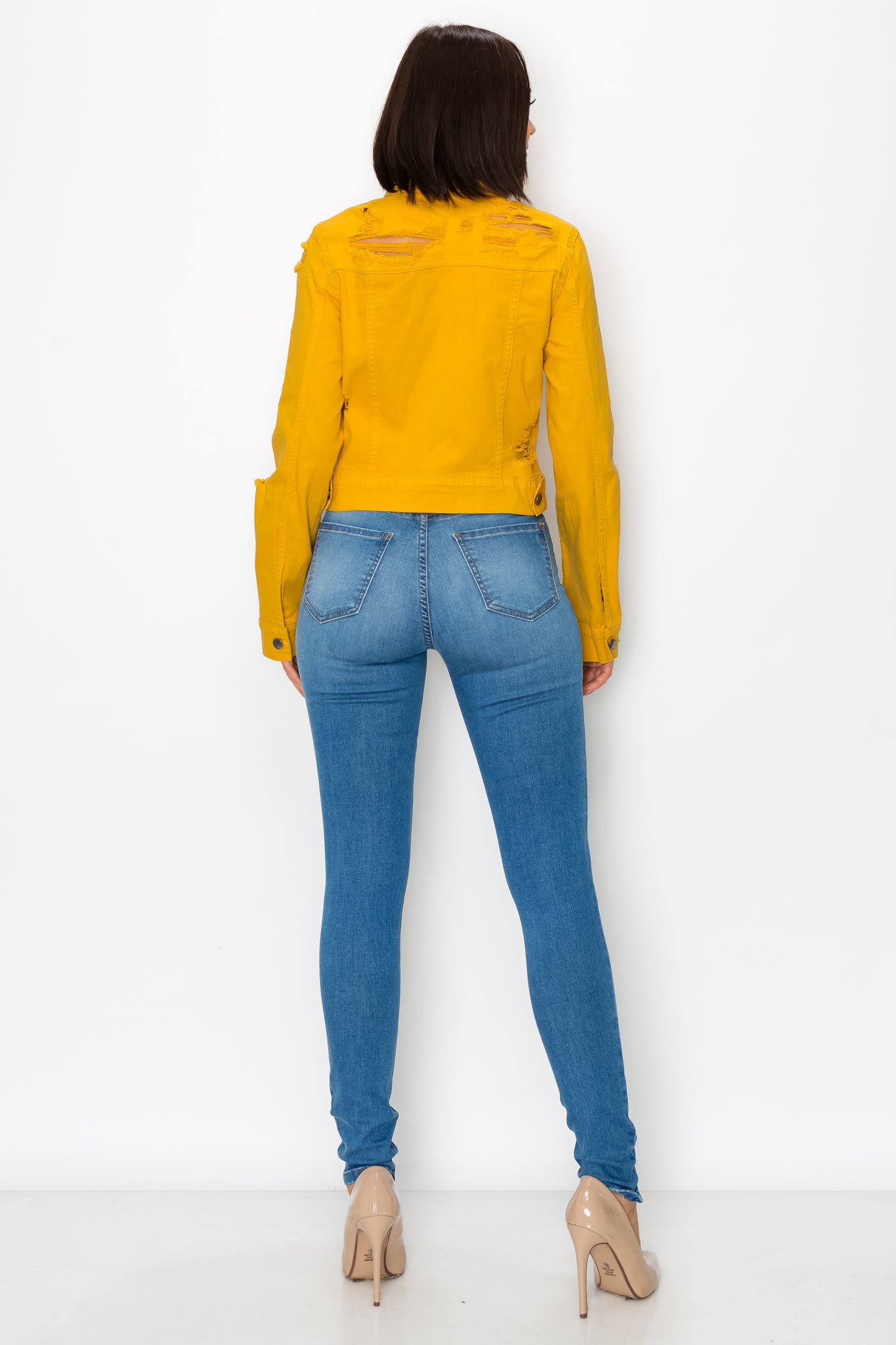 Buy Myracollection Full Sleeves Denim Yellow Jacket for Women (Yellow,  Medium) at Amazon.in